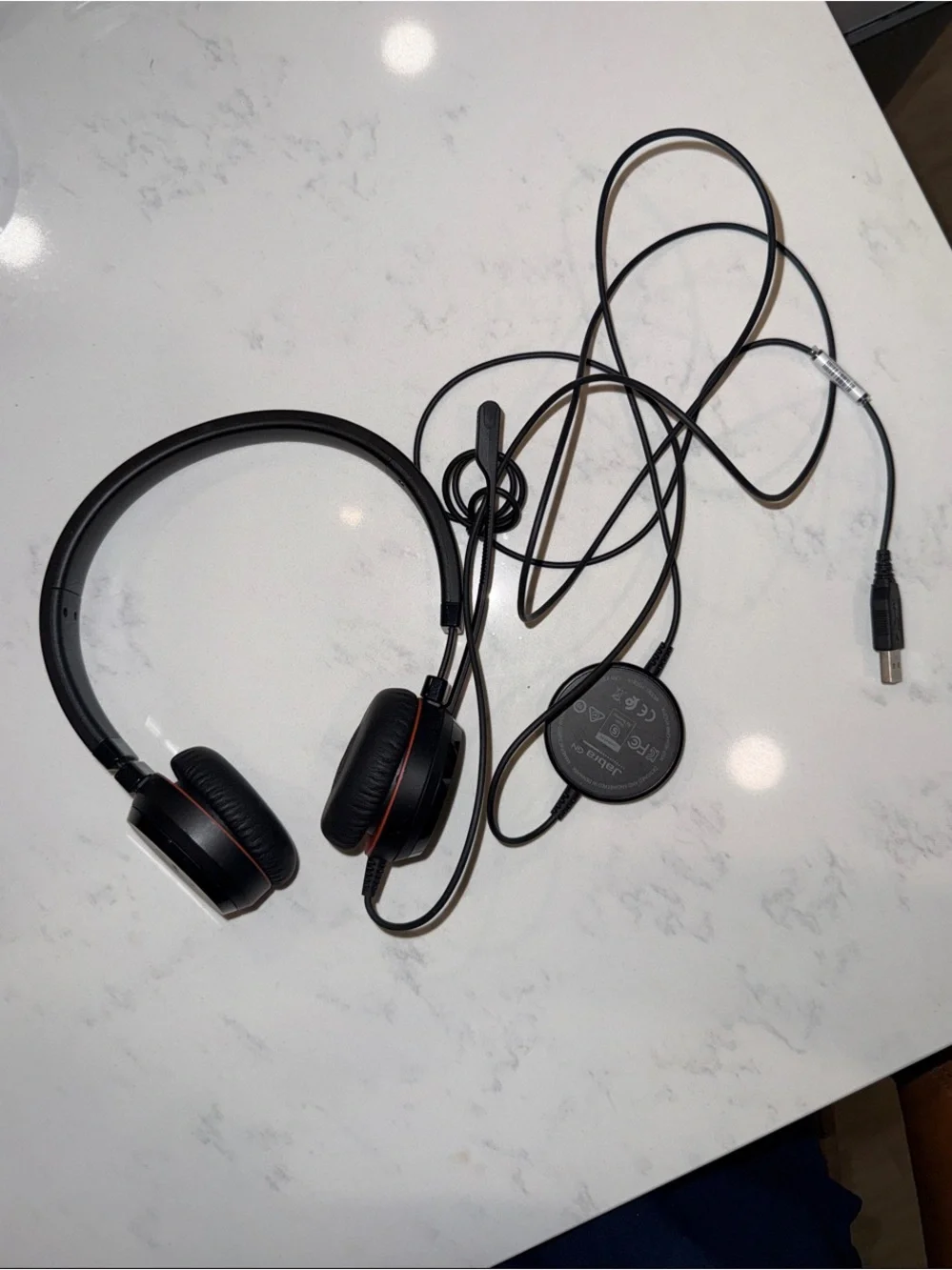 Jabra Black On-Ear Wired Computer Headset with Inline Control